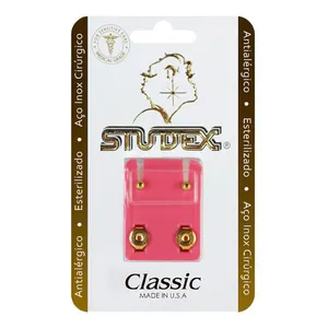 Brinco Antialérgico Studex Bola Pequena Dourado