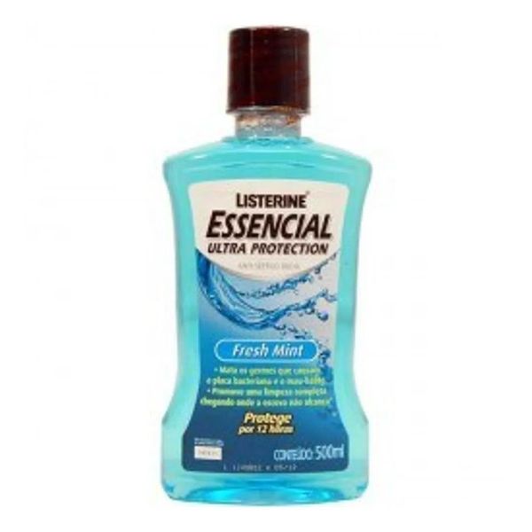 Enxaguante Bucal Listerine Essencial Ultra Protection Fresh Mint 500ml