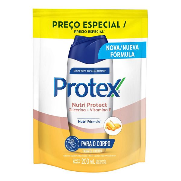 Sabonete Líquido Antibacteriano Para as Mãos Protex Nutri Protect Vitamina E 200ml