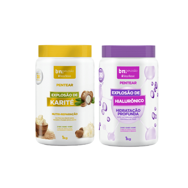 Kit Creme de Pentear Explosão de Karité + Creme de Pentear Hialurônico 1Kg (2 itens) | bn.Cachos