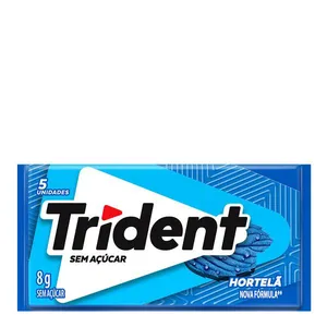 Chiclete Trident Hortelã Sem Açúcar 8g 5 Unidades