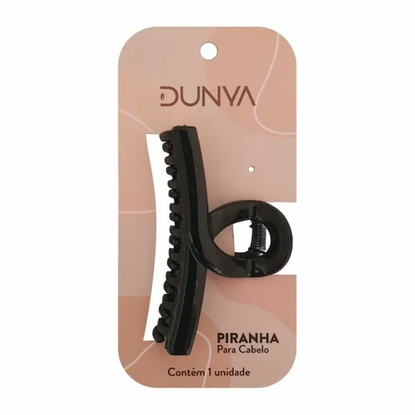 Prendedor De Cabelo Dunya Preta Média 1 Unidade