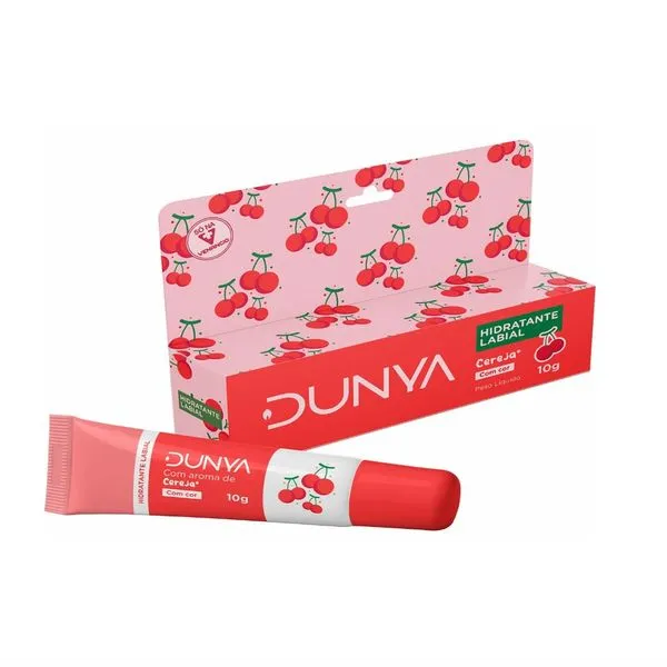 Hidratante Labial Dunya Com Cor Cereja 10g