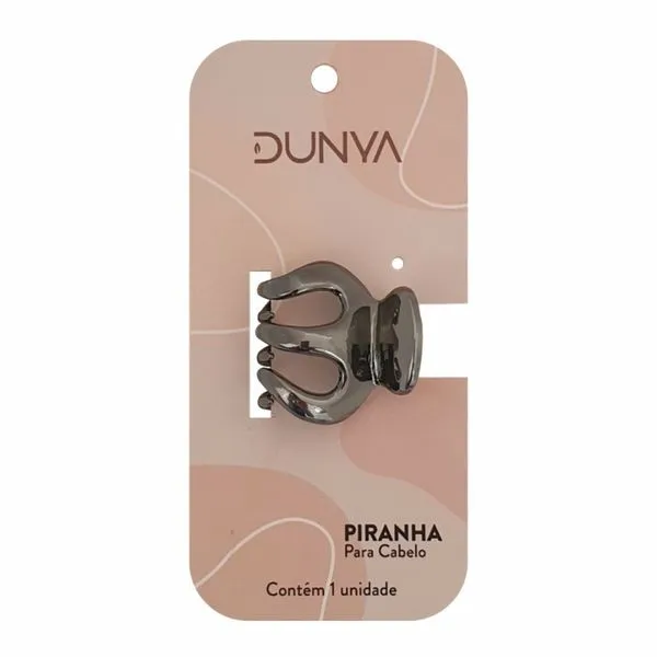 Prendedor De Cabelo Dunya Metal Grafite Retrô 4,5cm 1 Unidade