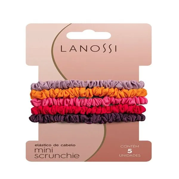 Elástico De Cabelo Lanossi Mini Scrunchie Ms Summer 5 Unidades