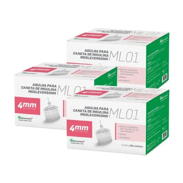 Pague 2 Leve 3 - Agulha Caneta Insulina 4mm Medlevensohn