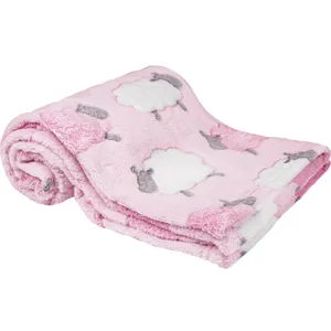 Cobertor Manta Para Bebê De Microfibra Ovelhinha Rosa Buba
