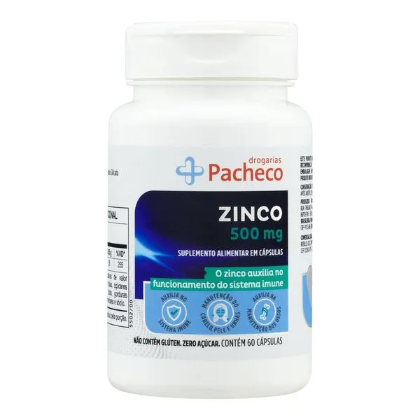 Zinco Drogarias Pacheco 60 Cápsulas