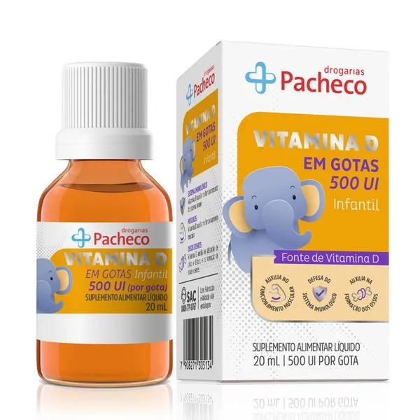 Vitamina D 500UI Drogaria Pacheco 20ml