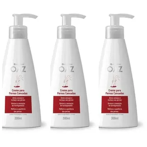 Kit com 3 Unidades de Oaz Creme para Pernas Cansadas com Cânfora E Mentol 300ml