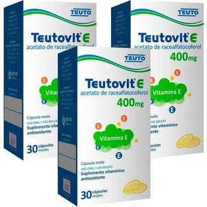 Vitamina E Teutovit 400 Mg Com 30 Cápsulas Gelatinosas Kit 3