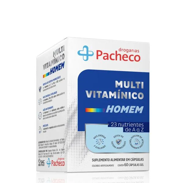 Multivitamínico Homem Drogarias Pacheco 60 Cápsulas Gelatinosas
