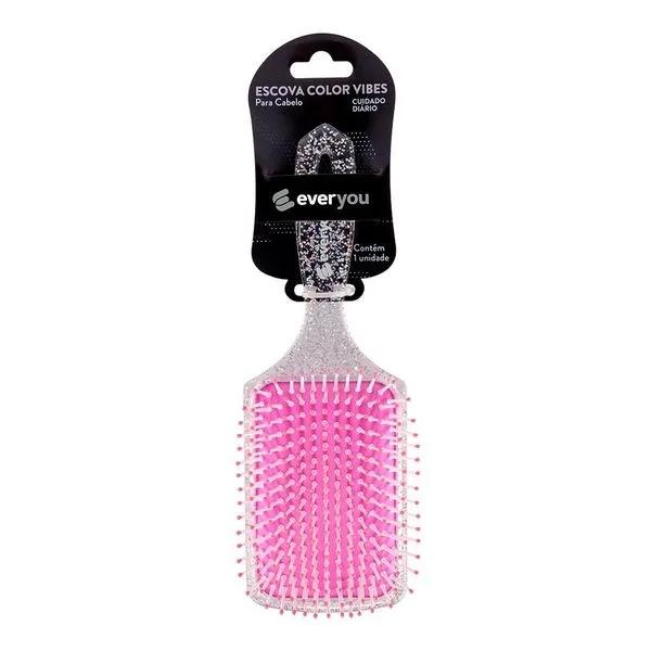 Escova para Cabelo Ever You Raquete Glitter 1 Unidade