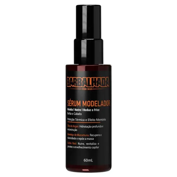 Sérum Modelador - Nutre e Reduz o Frizz Barba e Cabelo 60mL Barbalhada