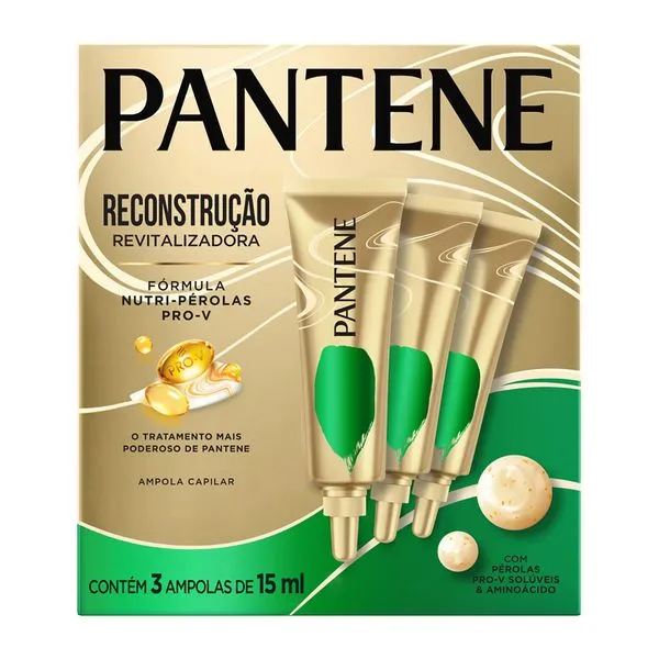 Kit Ampola Capilar Pantene Pro-V Reconstrução Revitalizadora 3 Unidades 15ml Cada