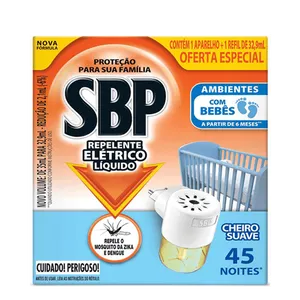 Repelente Elétrico Líquido SBP 45 Noites Cheiro Suave + Refil 35ml