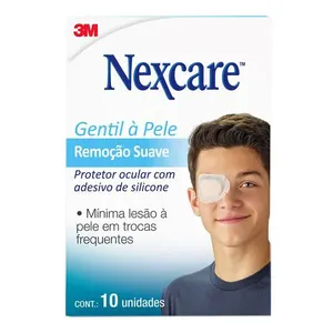 Protetor Ocular Adulto Nexcare 3M Remoção Suave Gentil à Pele 10 unidades