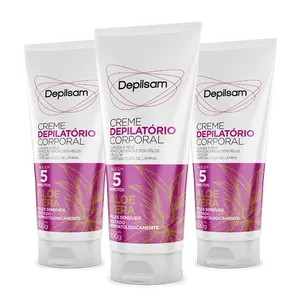 Kit Creme Depilatório Corporal Depilsam Aloe Vera 200G com 3 unidades