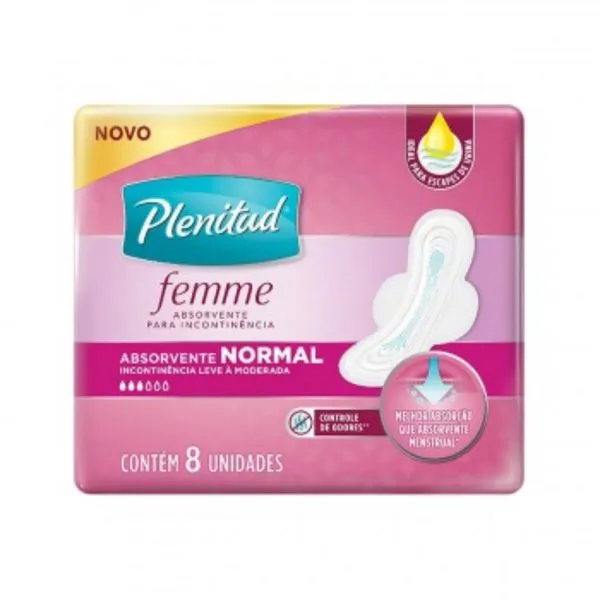 Kit com 3 Unidades de Absorvente Plenitud Femme Longo 8 Unidades