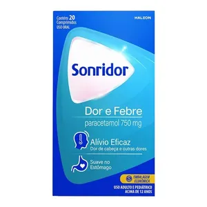 Analgésico e Antitérmico Sonridor Dor e Febre 750mg 20 Comprimidos