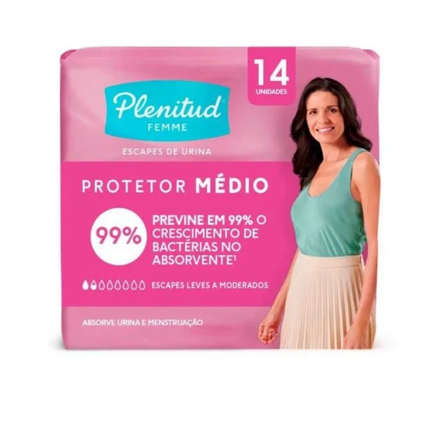 Kit com 2 Unidades de Protetor Diario Plenitud Femme M 14 Unidades