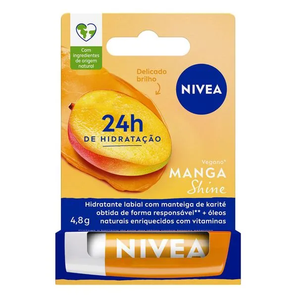 Hidratante Labial Nivea Manga Shine Manteiga Karité 4,8g