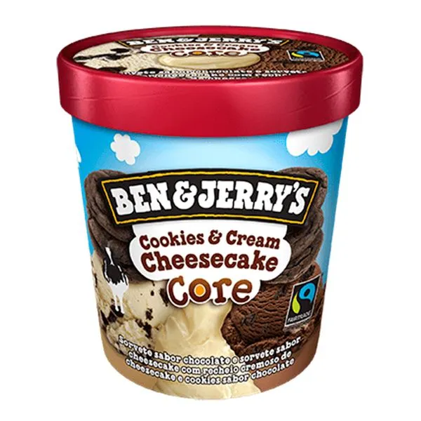 Sorvete Bem & Jerrys Cookies & Cream Cheese Cake Core 397g