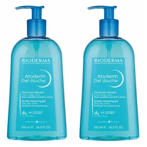 Kit com 2 Unidades de Gel de Banho Corporal Hidratante Bioderma Atoderm 500ml