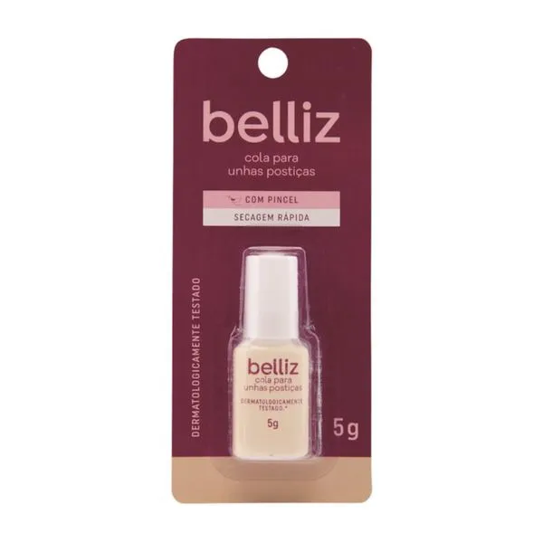 Kit c/9 Cola Para Unhas Posticas Belliz 5G Com Pincel