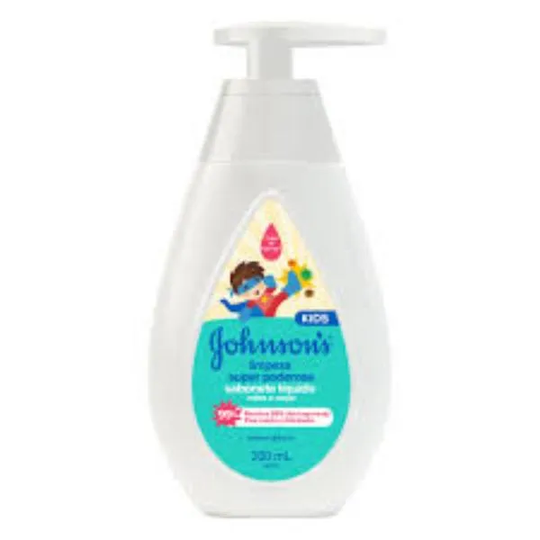 Kit c/2 Sabonete Liquido Johnson & Johnson Infantil Limpeza 200ml Super Poderosa