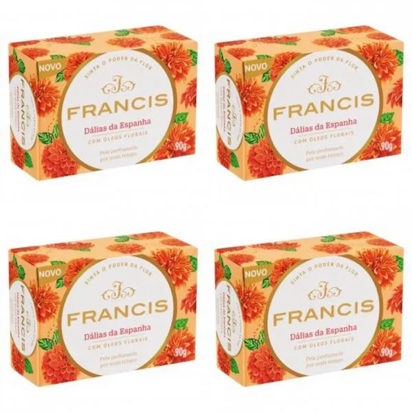 Kit c/4 Sabonetes Francis Classico 90g Salmão