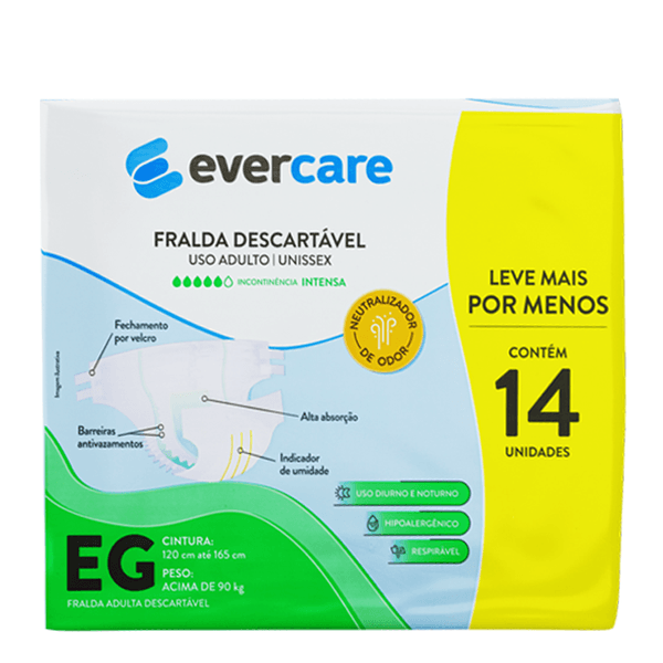 Fralda Descartável Adulto Ever Care EG 14 Unidades