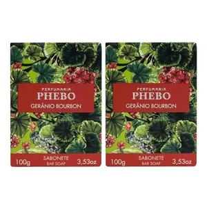 KIT 2 Sabonetes em Barra Phebo Gerânio Bourbon Granado 100g
