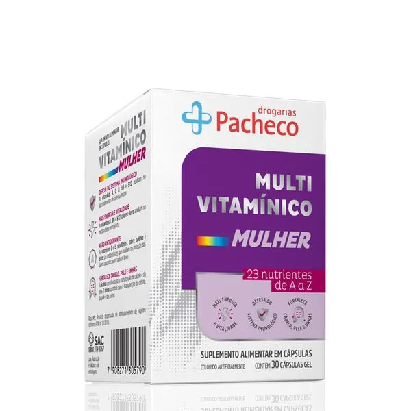 Multivitamínico Mulher Drogarias Pacheco 30 Cápsulas Gelatinosas