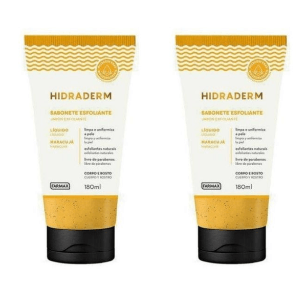 Kit c/2 Sabonetes Liquido Hidraderm Esfoliante 180ml Maracujá