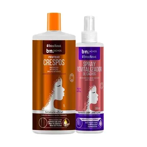 Kit Creme de Pentear Crespos 1l + Spray Revitalizador (2 itens) | BN Cachos Kit Creme de Pentear Crespos 1l + Spray Revitalizador (2 itens)