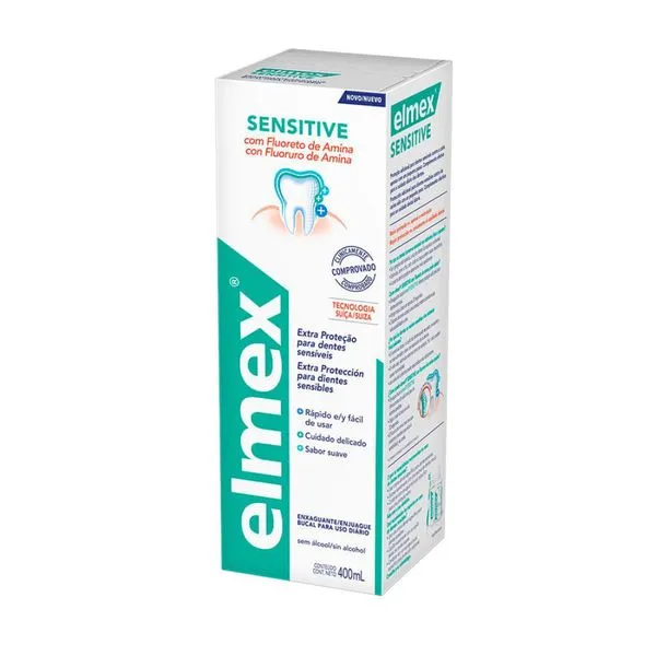 Kit com 3 Unidades de Enxaguante Bucal Elmex Sensitive 400ml