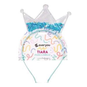 Tiara Infantil Ever You Lantejoulas Princesa Azul 1 Unidade