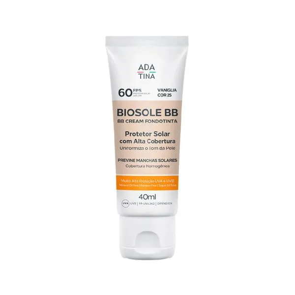 Protetor Solar Facial 12HS com Cor Alta Cobertura Anti-Manchas Biosole BB Cream FPS 60 Vaniglia