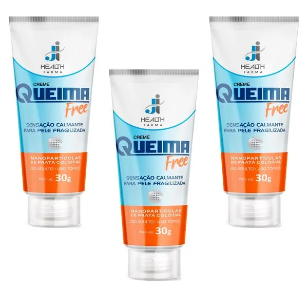 Queimafree Creme 30g Hidratação E Proteção da pele J I Health Kit 3 unidades