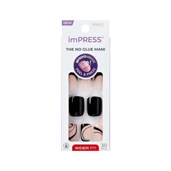 Unha Postiça ImPRESS Wide Black Dress - Kiss New York Unha ImPRESS Wide Black Dress - Kiss New York