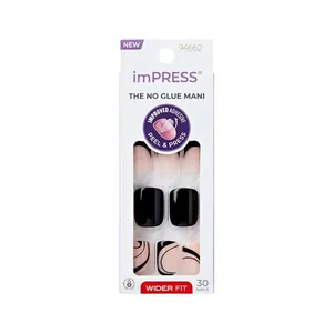 Unha Postiça ImPRESS Wide Black Dress - Kiss New York Unha ImPRESS Wide Black Dress - Kiss New York