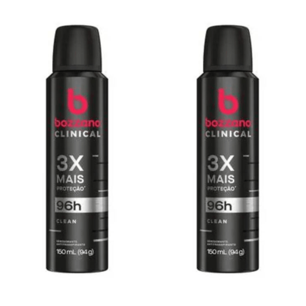 Kit c/2 Unidades de Desodorante Aerosol Bozzano Clinical 94g Clean