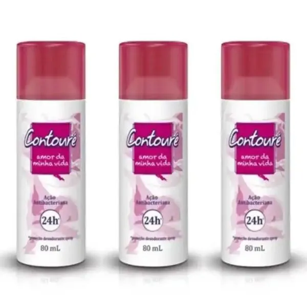 Kit c/ 3 Uniddes de Desodorante Spray Contoure 80ml Amor Vida