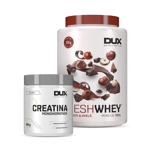 FRESHWHEY 900G + CREATINA MONOHIDRATADA 300G SABOR COCO E ABACAXI + CREATINA MONOHIDRATADA 300G