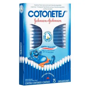 Kit com 2 Unidades de Cotonetes J&J Hastes Flex 75 Unidades