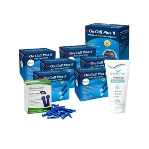 300 Tiras On Call Plus II + 100 Lancetas + 1 Creme de Calcanhar Veromed