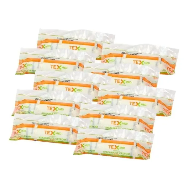 Kit 10 Rolos Atadura Crepom Não Estéril 6cmx1,80m TexMed