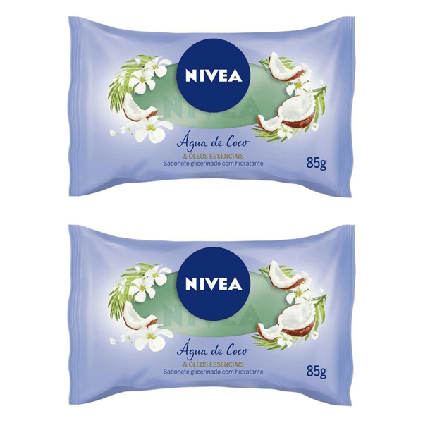 Kit com 2 Unidades de Sabonete Barra Nivea 85g Água De Coco