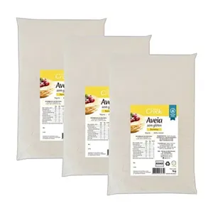 Kit 3X: Farinha de Aveia Sem Glúten Leve Croc 1kg